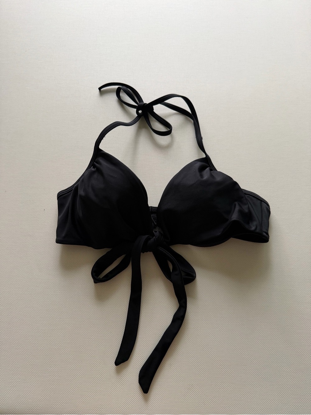 Victoria's Secret Black Tie-Front Halter Bandeau Top 34 C